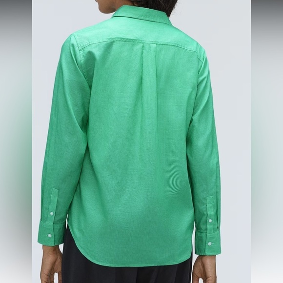 NWT Everlane Silky Cotton Relaxed Striped Button Down Oxford Womens Shirt Size 0 - Picture 3 of 10